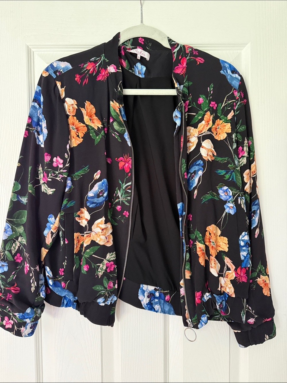Parker Black Blazer with Pink and Blue Floral Print